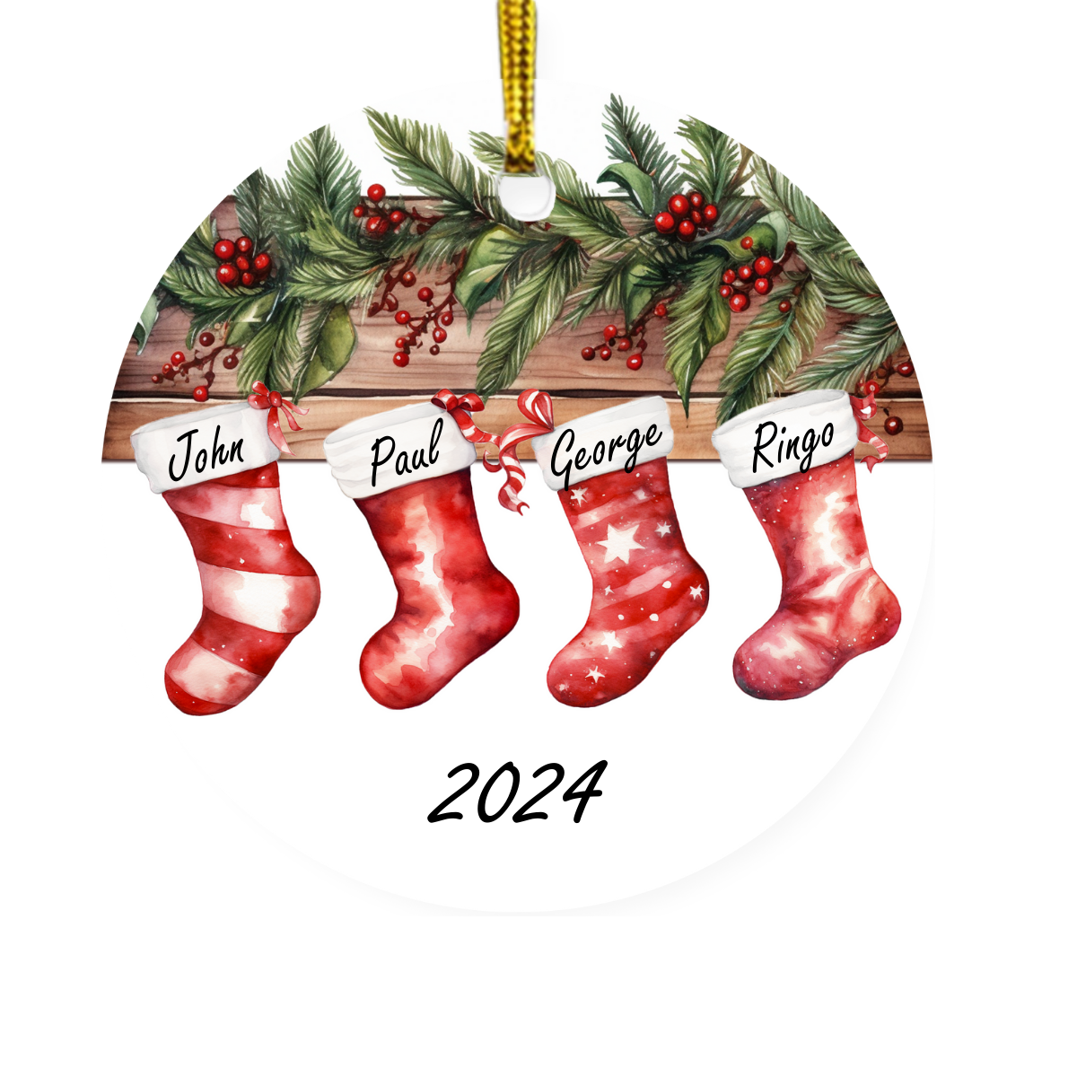 Named stocking bauble 2025