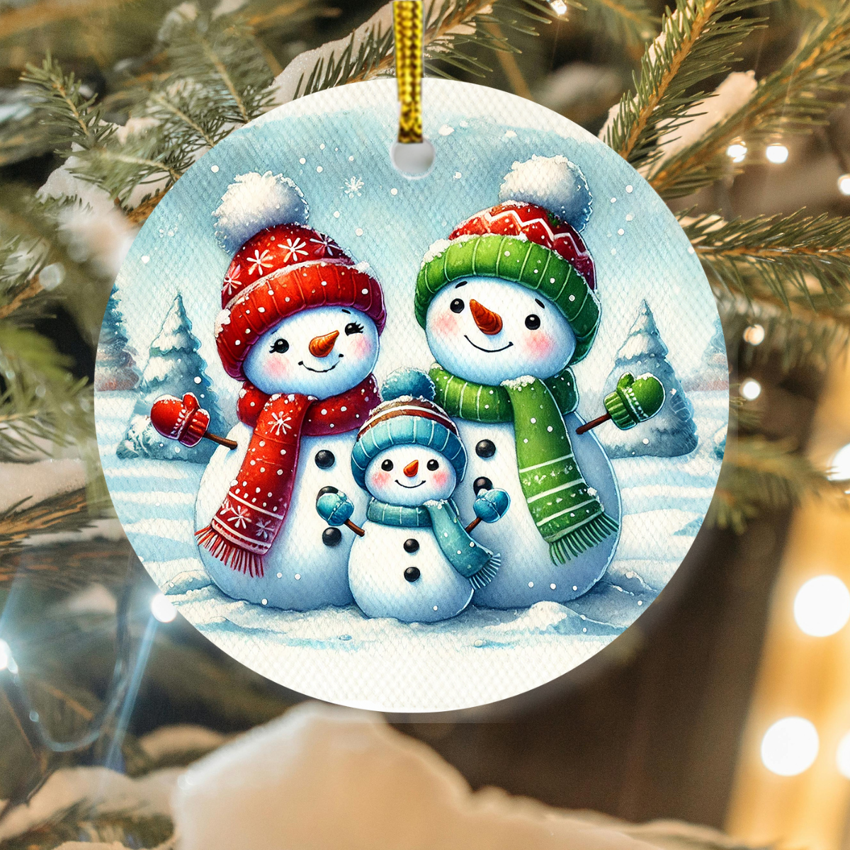 Family of 3 snowman bauble
