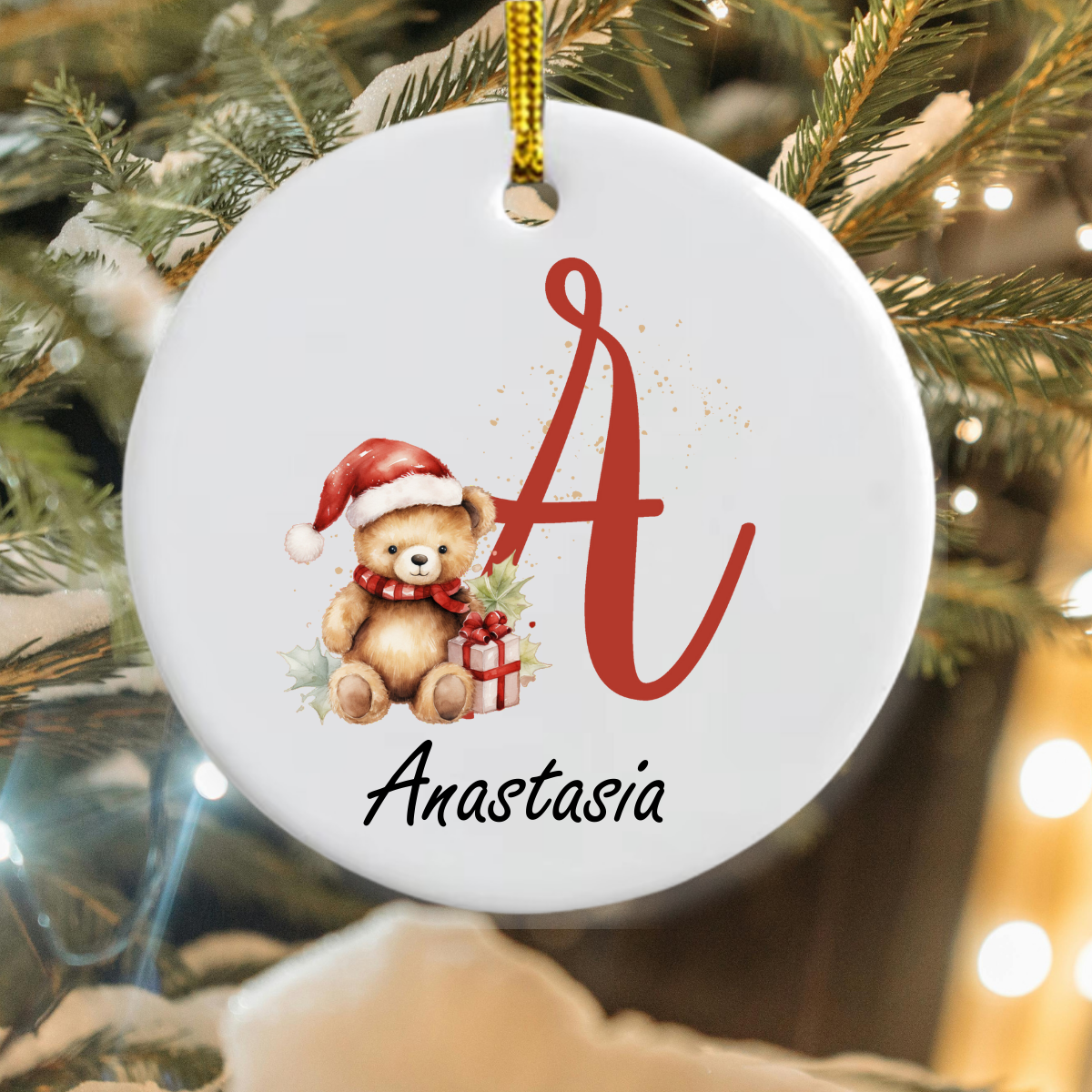 Alphabet personalised bauble with name