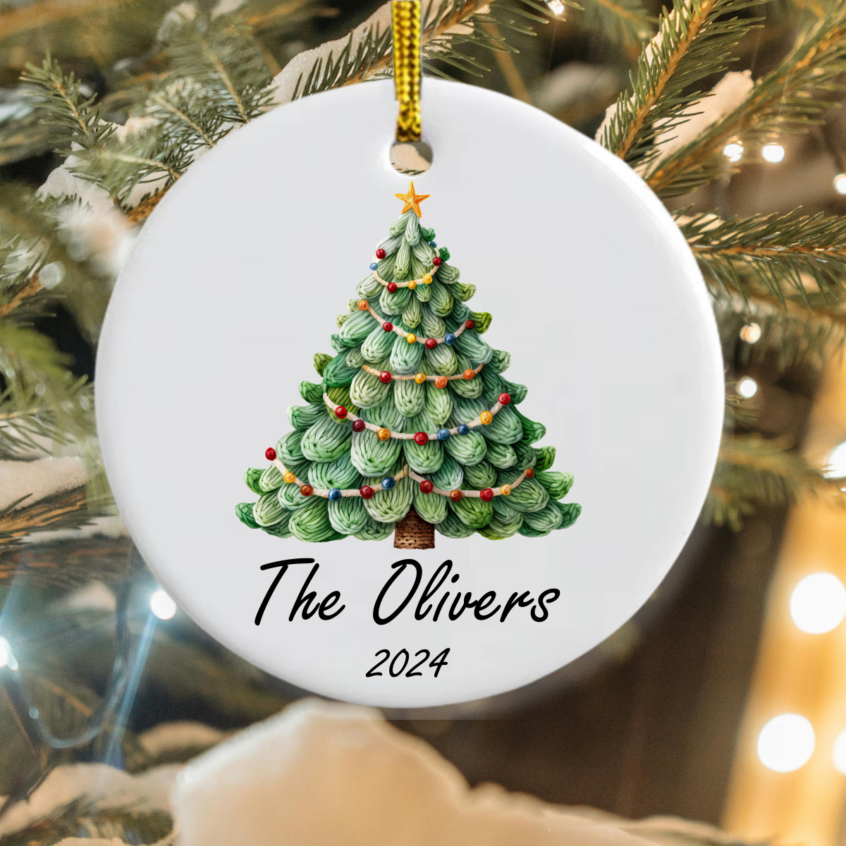 Christmas tree personalised bauble