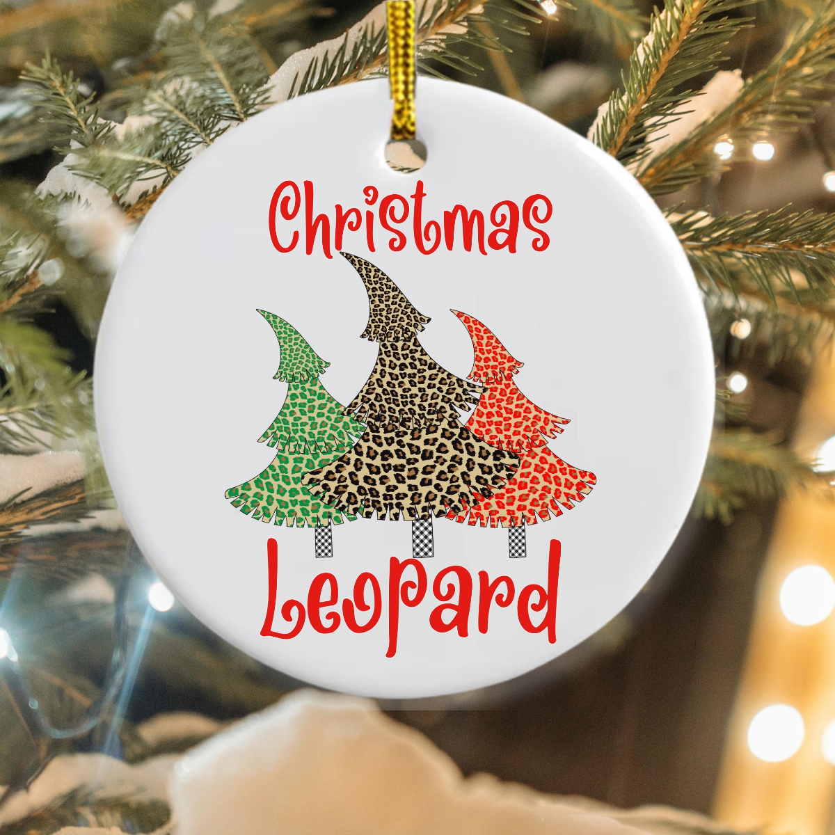 Christmas leopard tree bauble