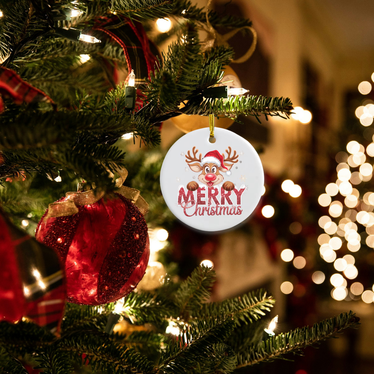 Reindeer Christmas 2024 Merry Christmas Bauble